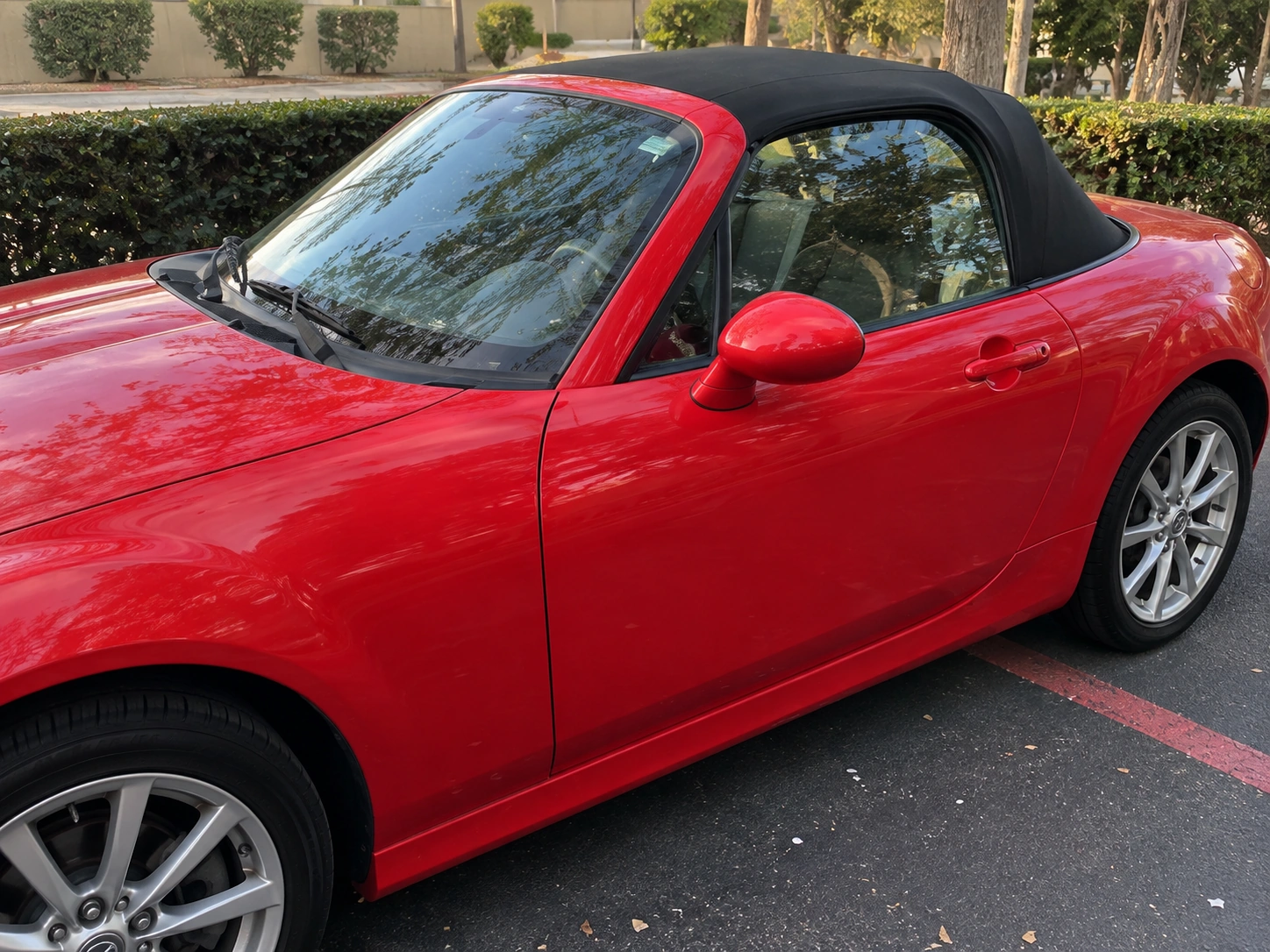 Red convertible paint finish before