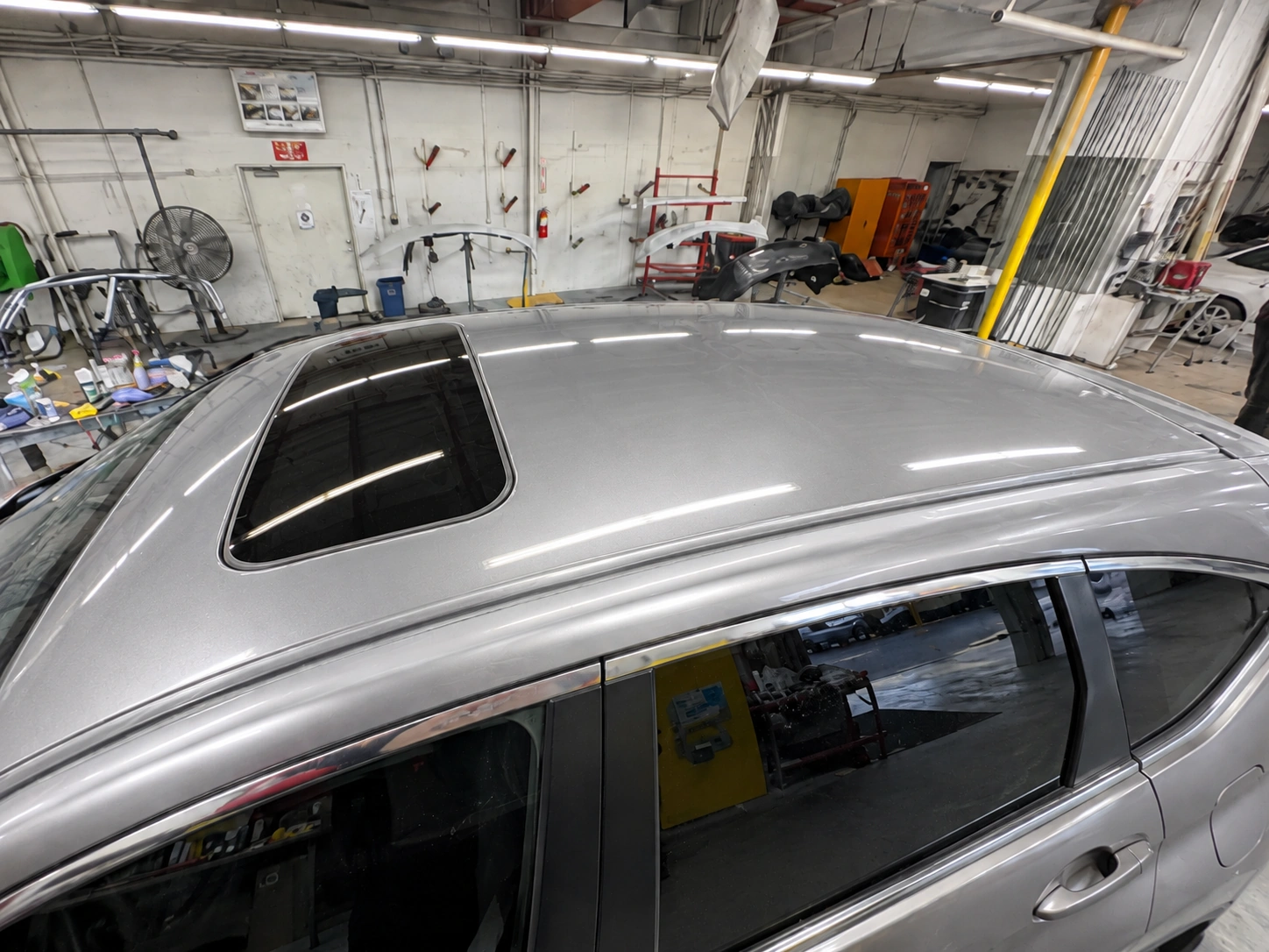 Vehicle finish after roof refinishing